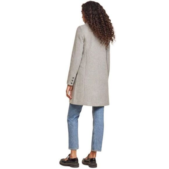 NWT Reformation Cumberland Wool Blend Double Breasted Coat in Grey - Picture 4 of 16